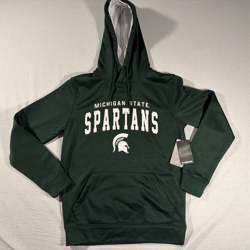 NEW Colosseum Michigan State Spartans Sweatshirt Hoodie Mens SMALL